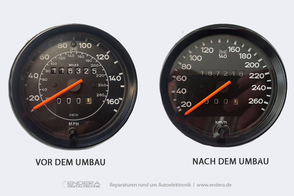 Tachoumbau mph auf km/h Porsche 911 (964)